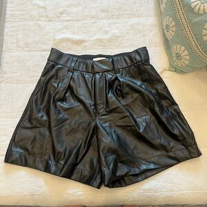 Abercrombie & Fitch high waisted vegan leather shorts, size M